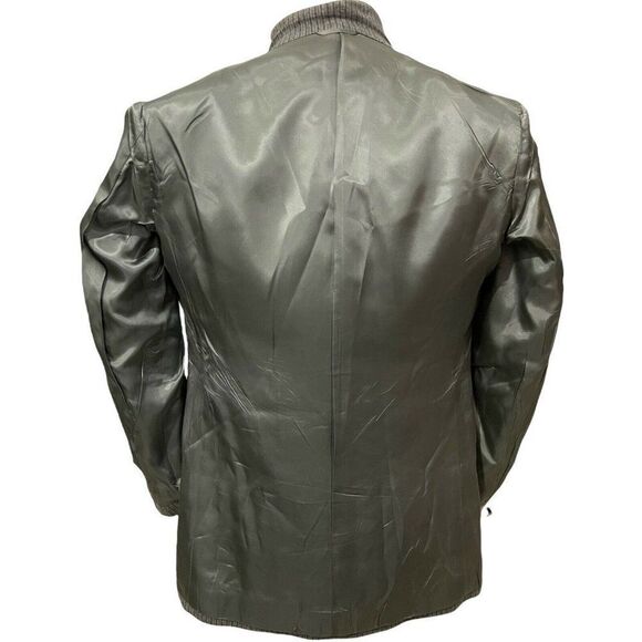 Men's‎ Sports Coat Gray Gold Buttons Flannel Camel Hair Wool Blend Size 39 R - Picture 8 of 10